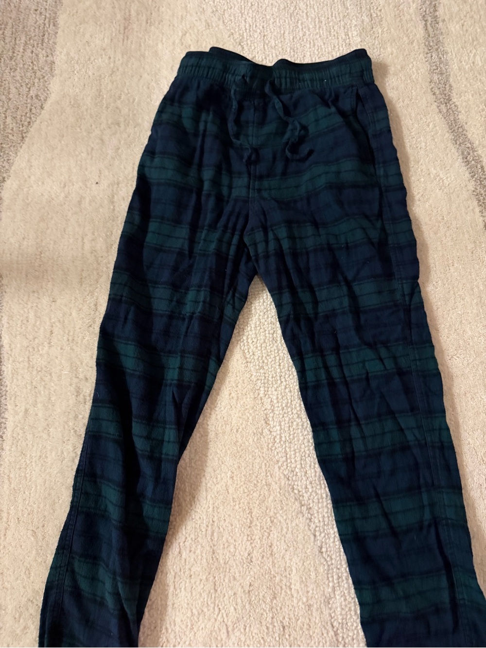 Hollister Men's Dark Green & Navy Plaid Jogger Pants